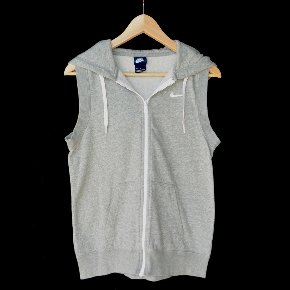 Nike Gray Hooded Sleeveless Muscle Tee Zip-Up